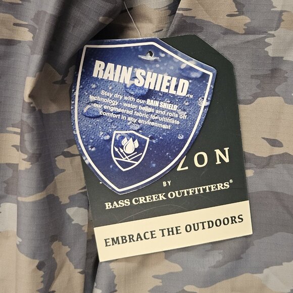 Bass Creek Outfitters Rain Shield Men's XXL Camouflage Lightweight Jacket W Hood - Picture 9 of 11